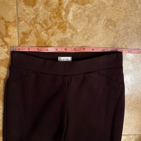 NEW Cache Brown Ponte Knit Equestrian Style Snap Cuff Riding Leggings  XS NWOT - Picture 14 of 15